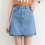 Lucyever Fashion Korean Summer Women Denim Skirt High Waist Black Mini Skirts Package Hip Blue Jeans Harajuku Plus Size Cotton
