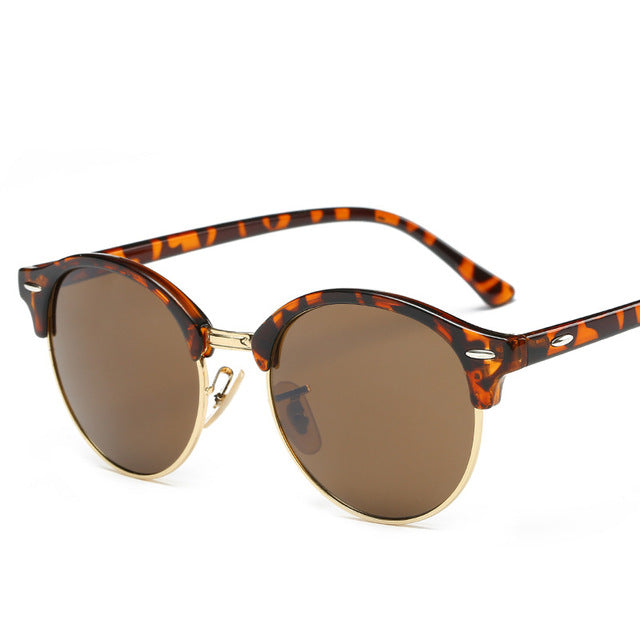 Hot  Sunglasses Women Popular Brand Designer Retro men Summer Style Sun Glasses Rivet Frame Colorful Coating Shades