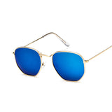 Polygonal Sunglasses Women Glasses Lady Luxury Retro Metal Sun Glasses Female Vintage Mirror Oculos De Sol Feminino UV400