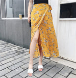 25 Colors 2019 Bohemian High Waist Floral Print Summer Skirts Womens Boho Asymmetrical Chiffon Skirt Maxi Long Skirts For Women