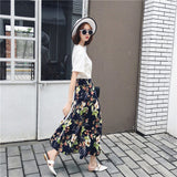 25 Colors 2019 Bohemian High Waist Floral Print Summer Skirts Womens Boho Asymmetrical Chiffon Skirt Maxi Long Skirts For Women