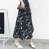 25 Colors 2019 Bohemian High Waist Floral Print Summer Skirts Womens Boho Asymmetrical Chiffon Skirt Maxi Long Skirts For Women
