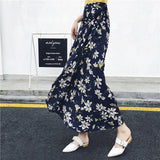 25 Colors 2019 Bohemian High Waist Floral Print Summer Skirts Womens Boho Asymmetrical Chiffon Skirt Maxi Long Skirts For Women