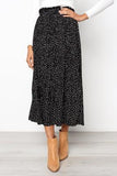 2019 Summer Casual Chiffon Print Pockets High Waist Pleated Maxi Skirt Womens Long Skirts For Women