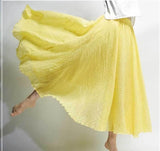 Sherhure 2019 Women Linen Cotton Long Skirts Elastic Waist Pleated Maxi Skirts Beach Boho Vintage Summer Skirts Faldas Saia